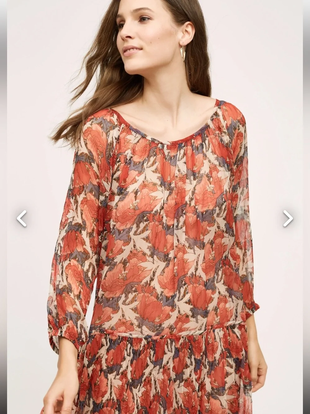 Anthropologie Mes Demoiselles Red Floral Maxi Dress - Picture 4 of 12